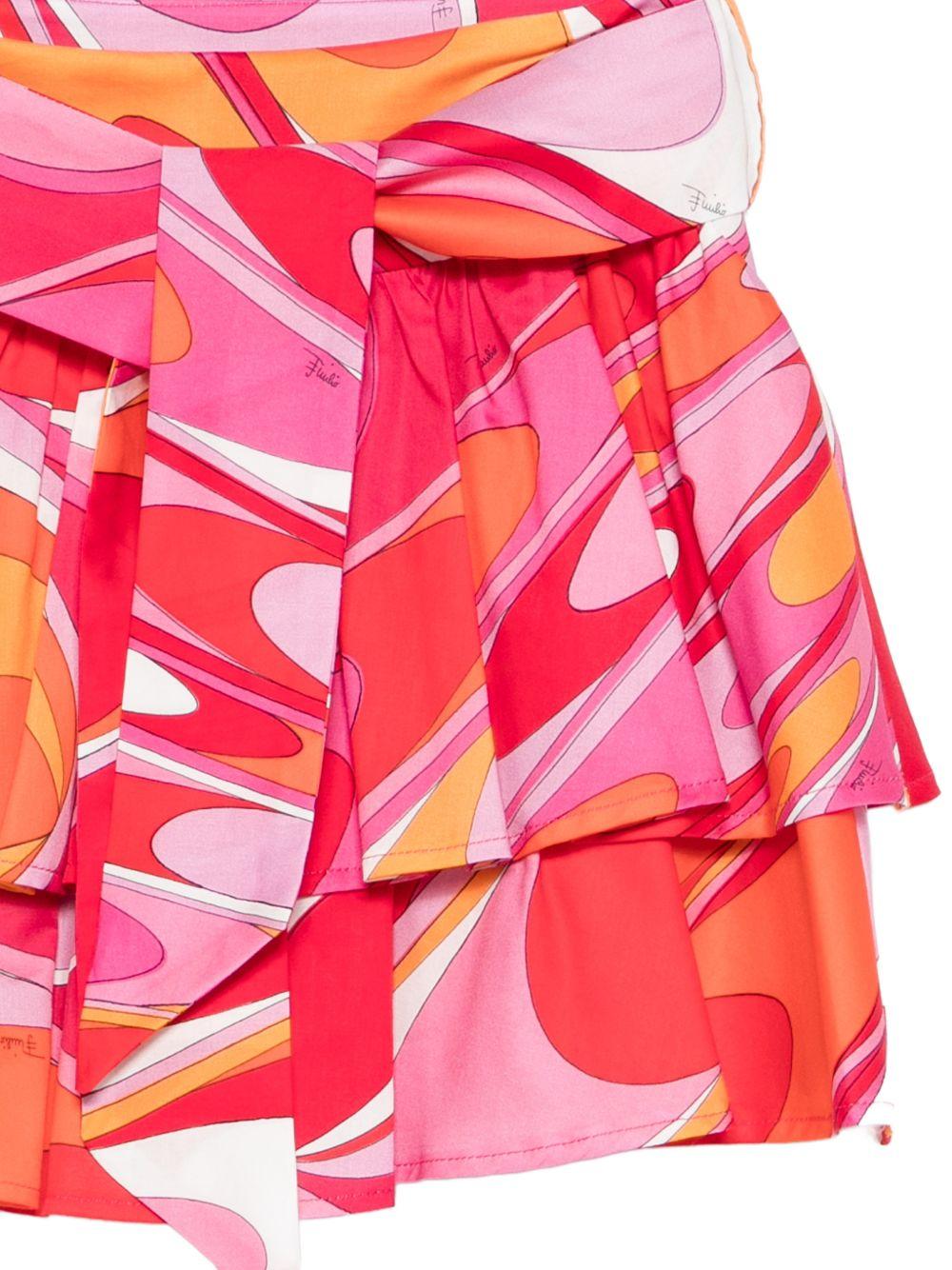 Gonna elasticizzata per bambina Emilio Pucci Junior multicolor a strati PY7A21 S0232 50EAR EMILIO PUCCI KIDS