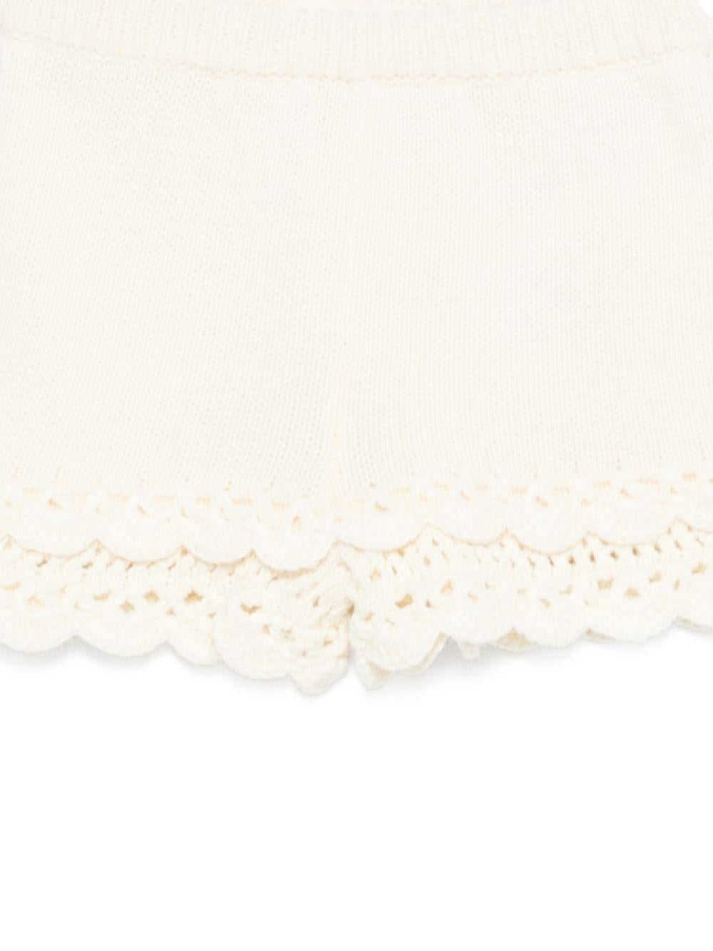 Shorts Mekylana per neonata Louise Misha bianco con bordo a smerlo FRC-S26-S0288 CREAM LOUISE MISHA