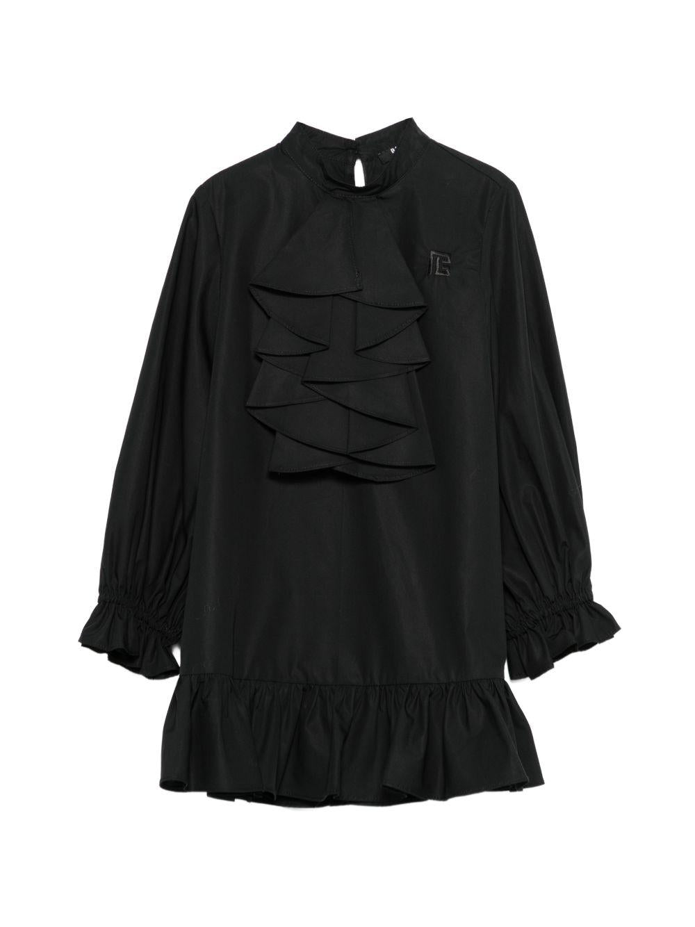 Abito per bambina Balmain Kids nero con logo ricamato BY1C80 P0562 930 BALMAIN KIDS