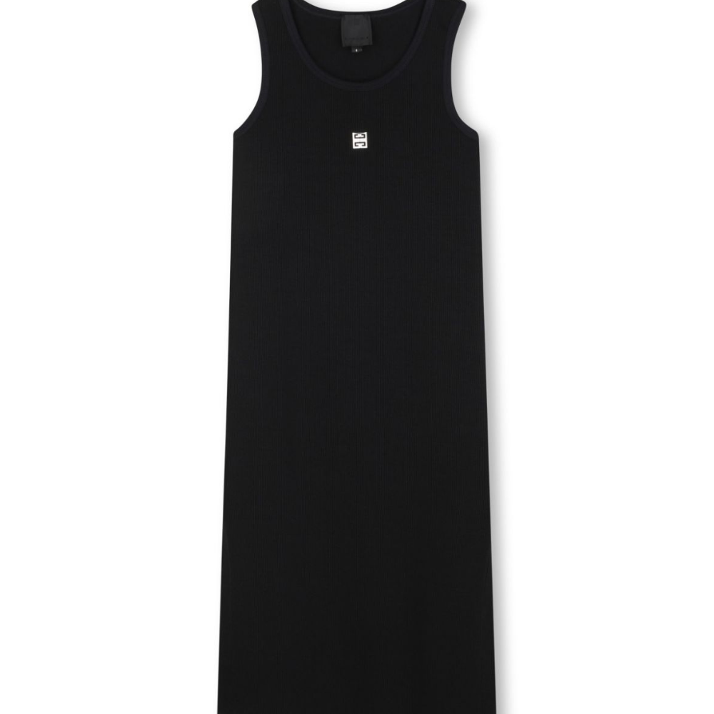 Abito per bambina Givenchy Kids nero con placca 4G con logo sul retro H30777 09B GIVENCHY KIDS