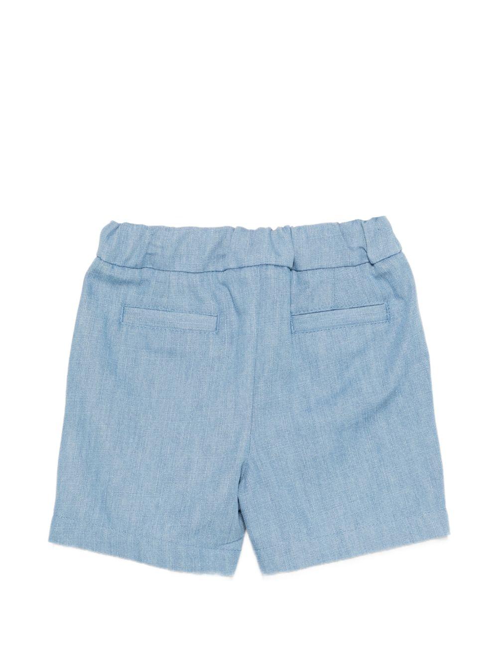 Shorts per neonato Balmain Kids azzurro passanti per cintura BY6689 P0588 653 BALMAIN KIDS