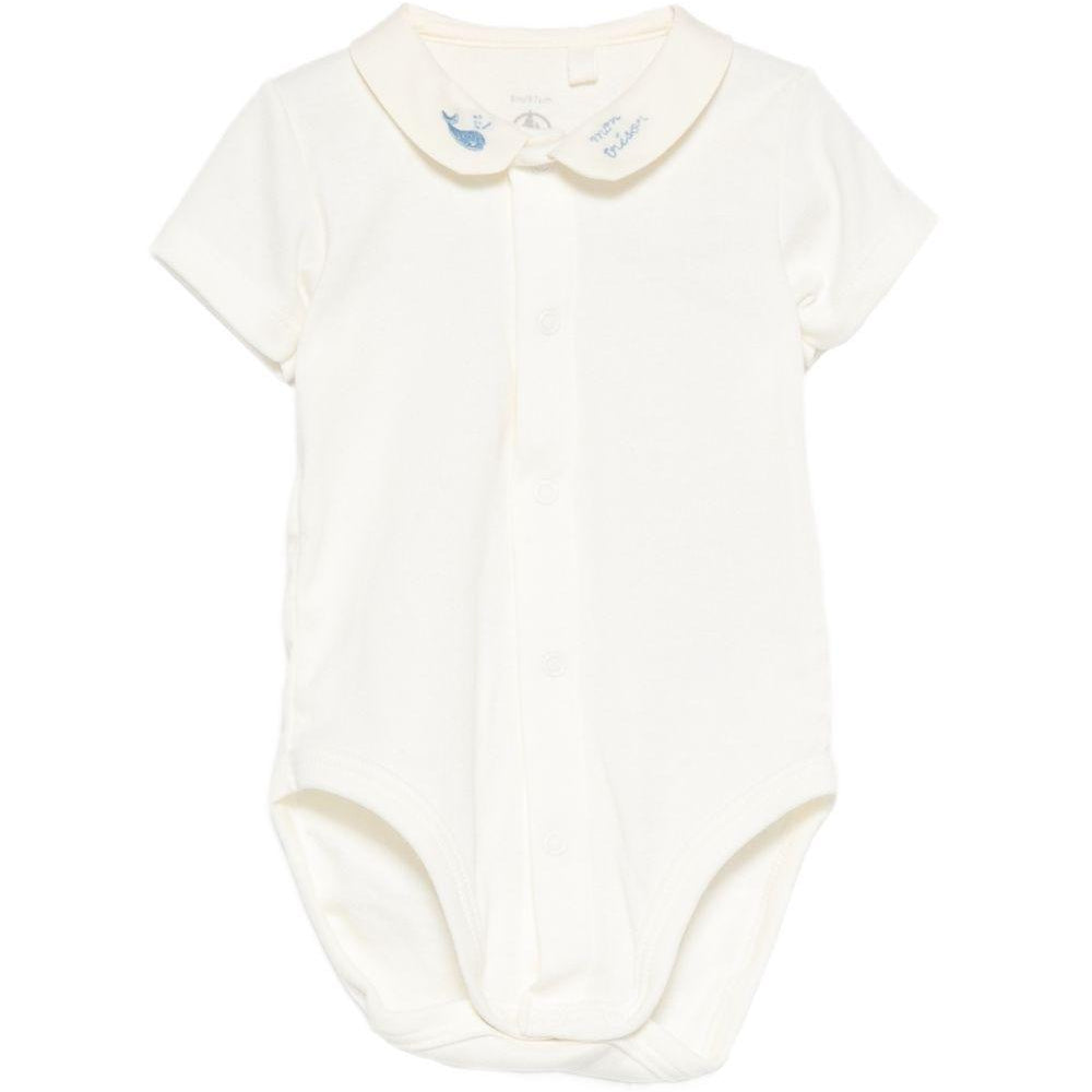 Tutina per neonati Petit Bateau beige con colletto ricamato A0FSV 01 PETIT BATEAU KIDS