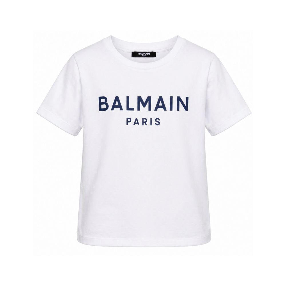 T-shirt per bambino Balmain Kids bianca con logo sul davanti BY8R11 Z3672 100BL BALMAIN KIDS