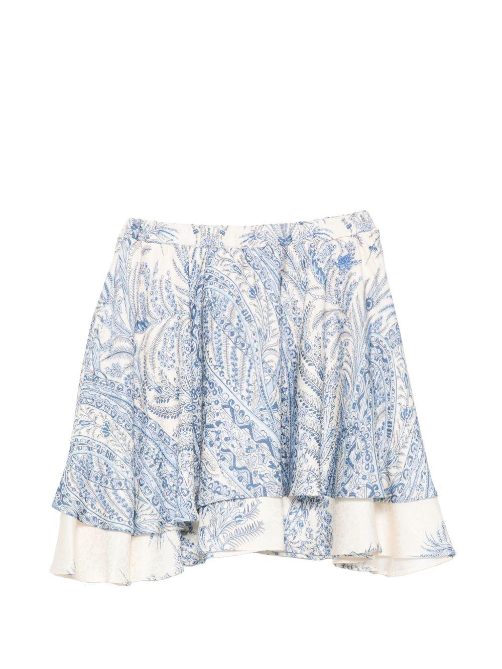 Gonna per bambina Etro Kids azzurra con stampa grafica Paisley GY7A10 S0221 106CE ETRO KIDS