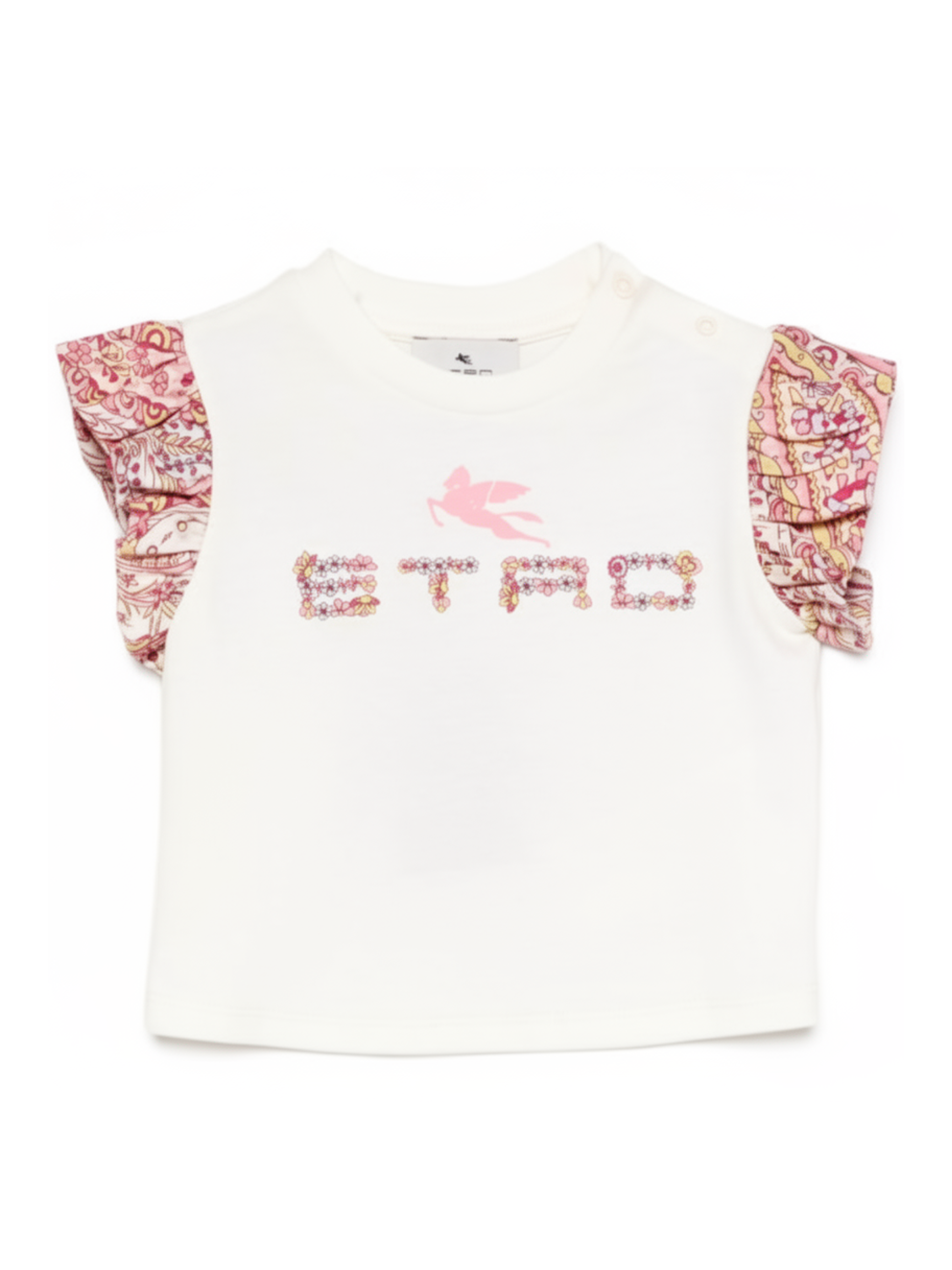 T-shirt per neonata Etro Kids beige con dettagli floreali GY8001 Z3672 102RS ETRO KIDS