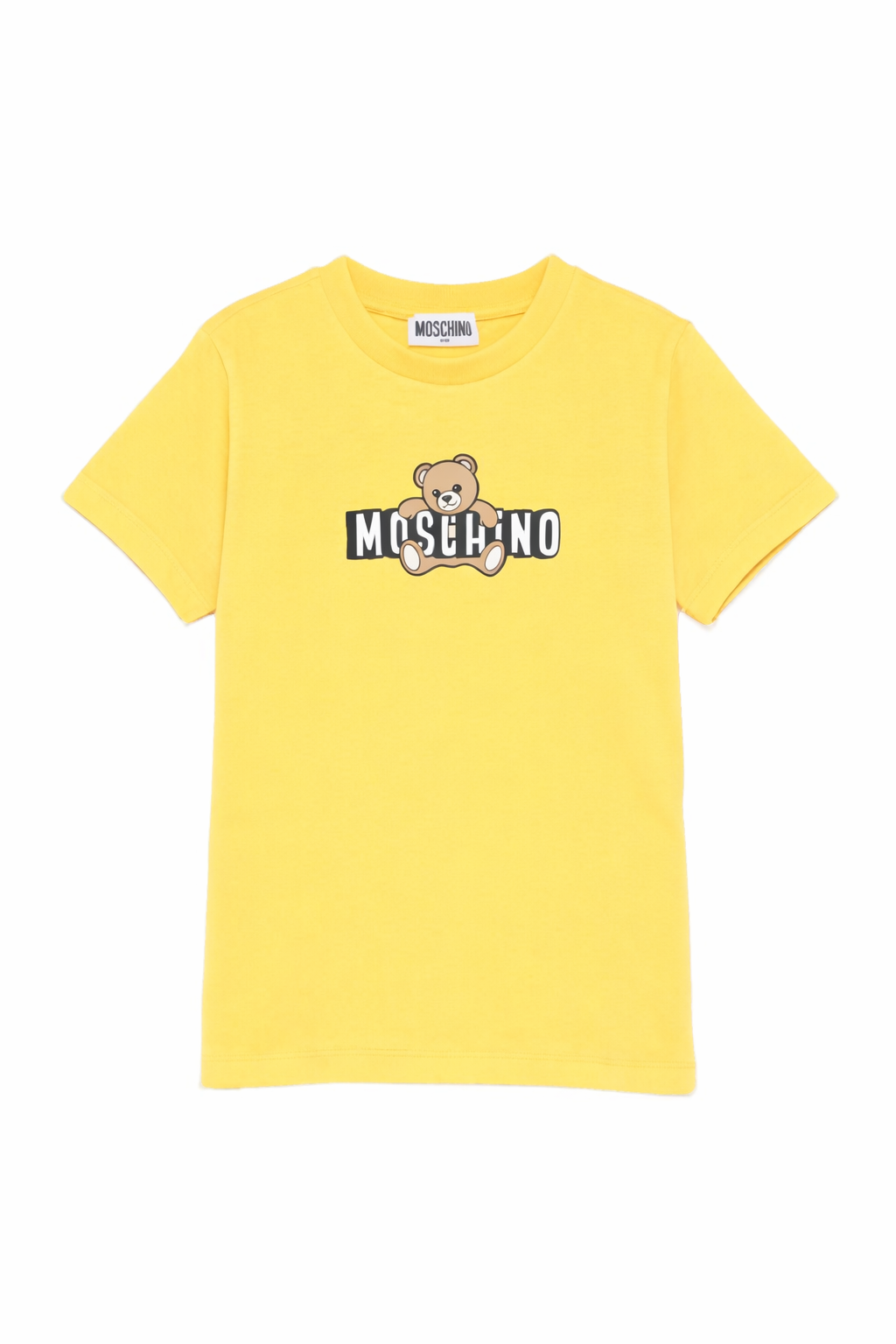 T-shirt da bambino Moschino Kids gialla con stampa logo HZM058LAA03 50577 MOSCHINO KIDS