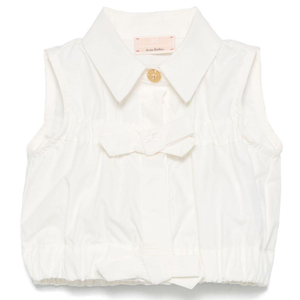 Blusa per bambina Elisabetta Franchi La Mia Bambina bianco in cotone EGCA0410CA235 0000 ElISABETTA FRANCHI