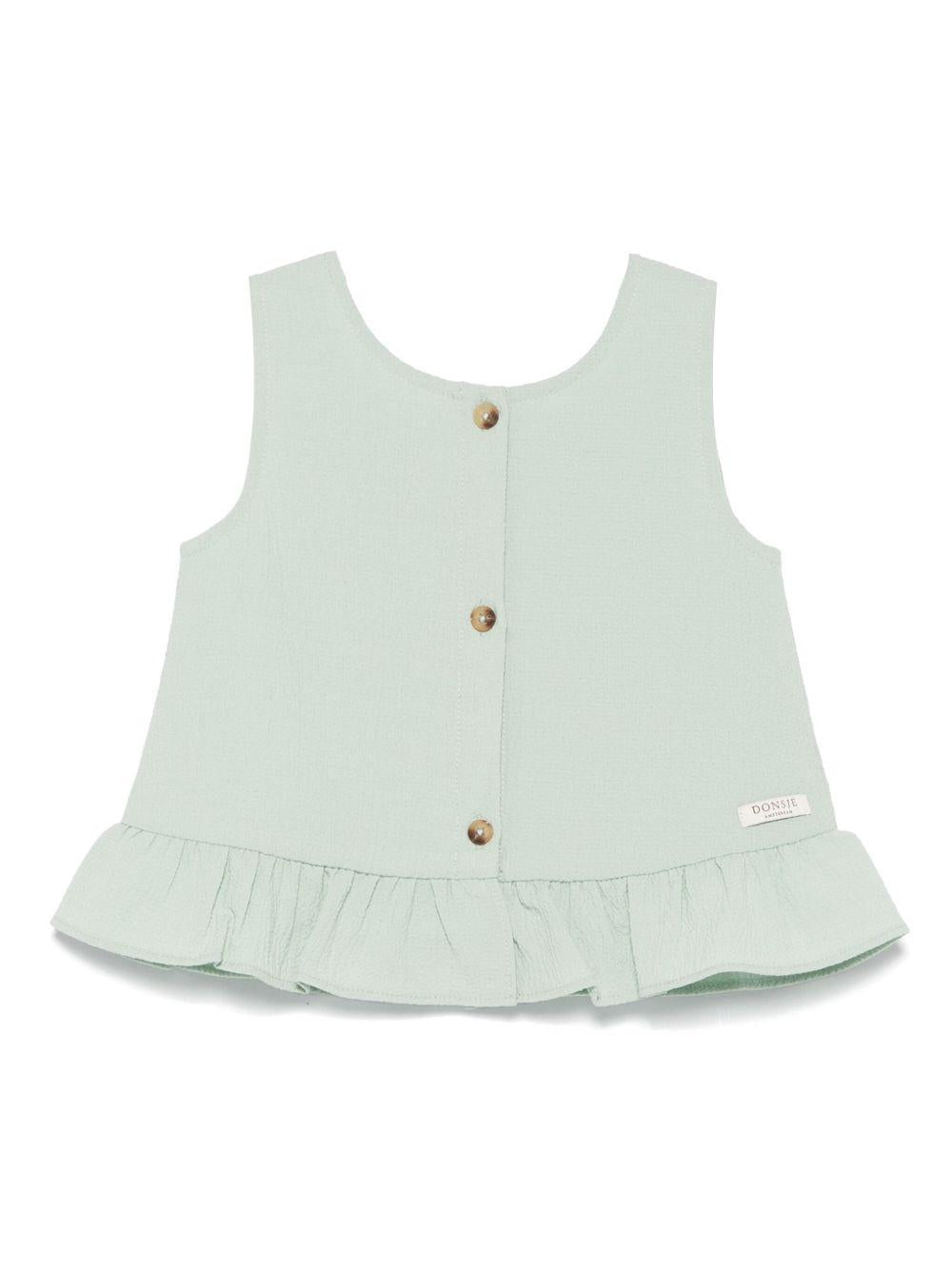 Top per neonata Donsje Francise verde con orlo increspato 3036300 00015 DONSJE
