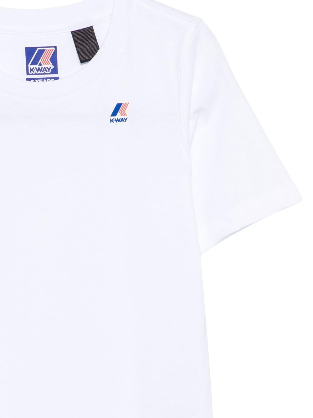 T-shirt per bambini K Way Kids bianca con dettaglio logo K7133YW 001 K-WAY KIDS