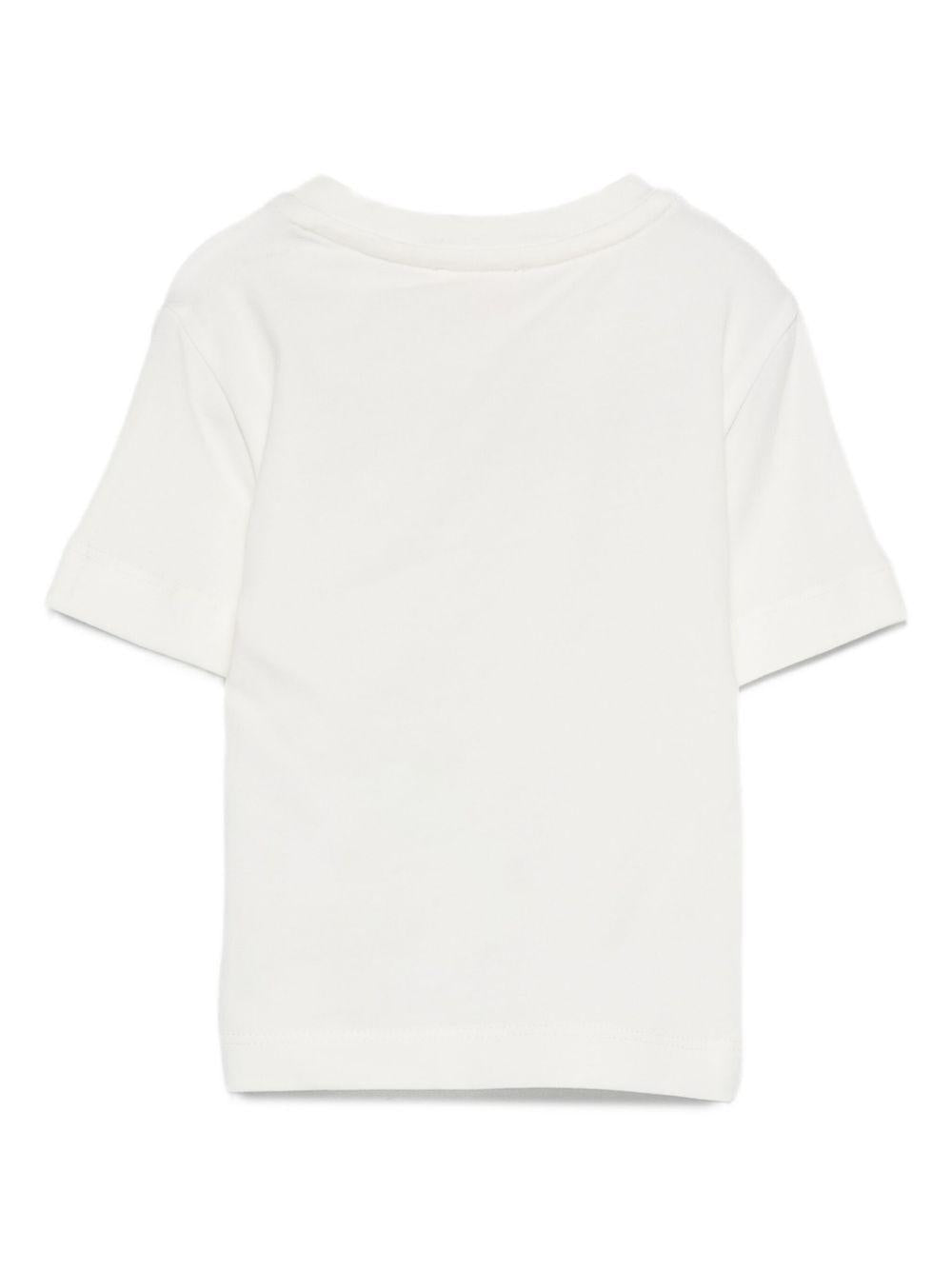 T-shirt per neonata Elisabetta Franchi La Mia Bambina bianco con logo ricamato EGTS0990JE006 0000 ElISABETTA FRANCHI