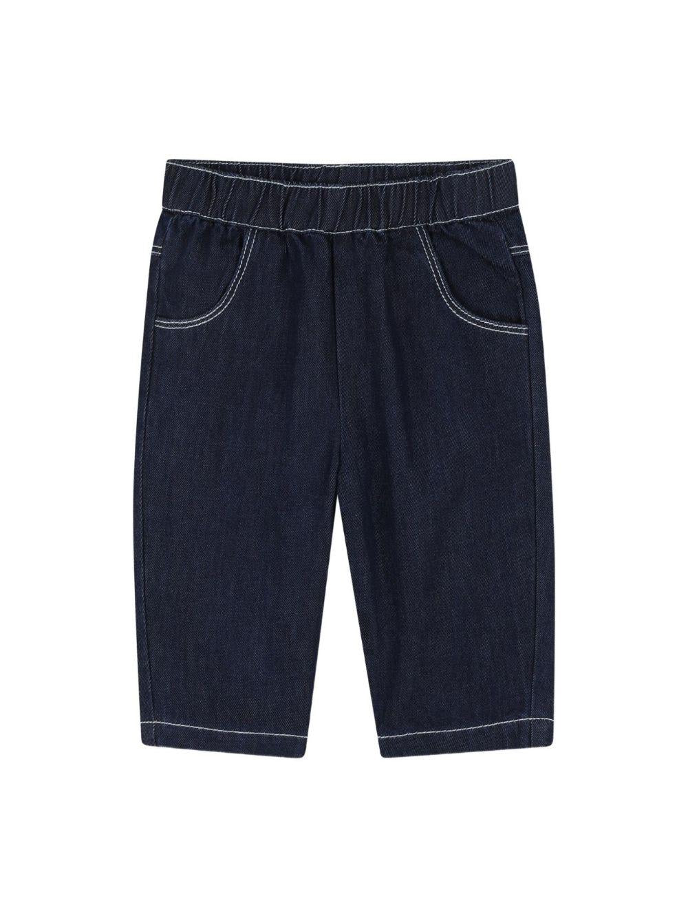 Pantaloni per neonato Kenzo Kids blu con cuciture a contrasto K61709 Z35 KENZO KIDS