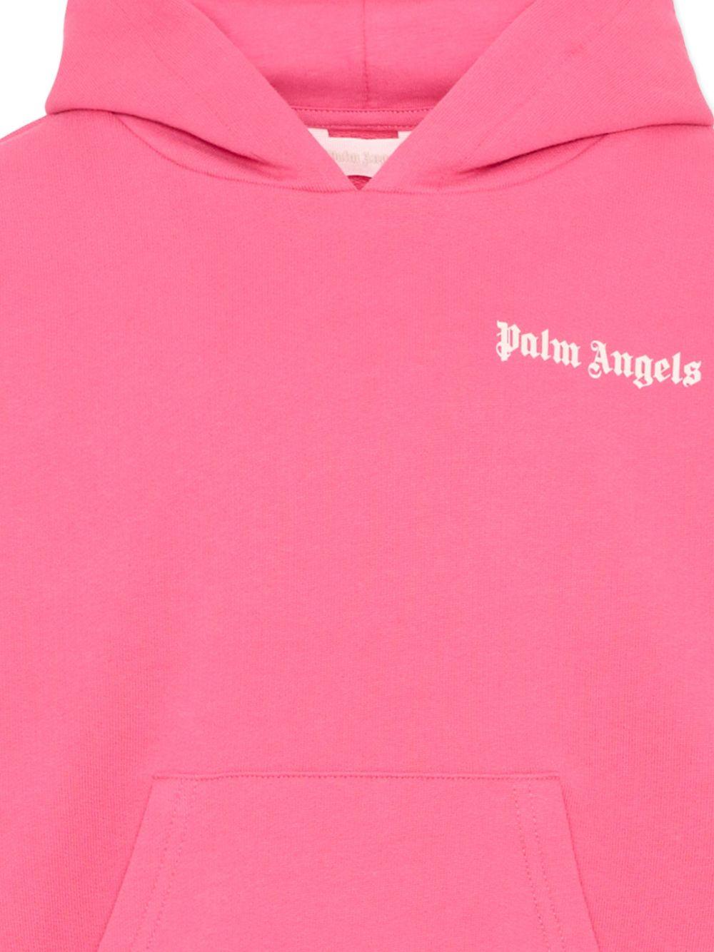 Felpa per bambina Palm Angels Kids rosa con logo sul davanti PGBB014S26FLE001 044 PALM ANGELS KIDS