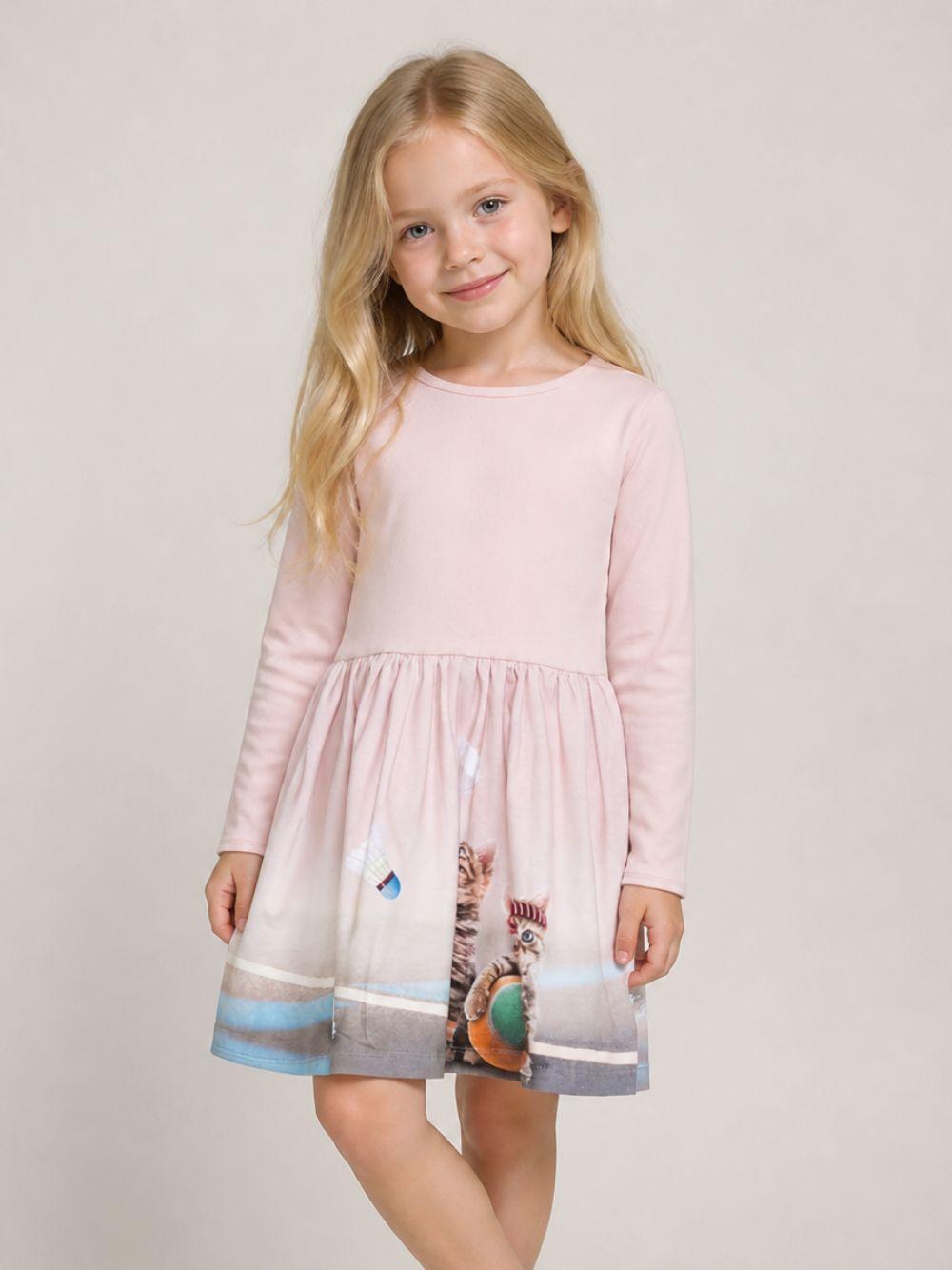 Abito per bambina Molo Kids rosa con stampa grafica animali 2W26E207 5799 MOLO KIDS