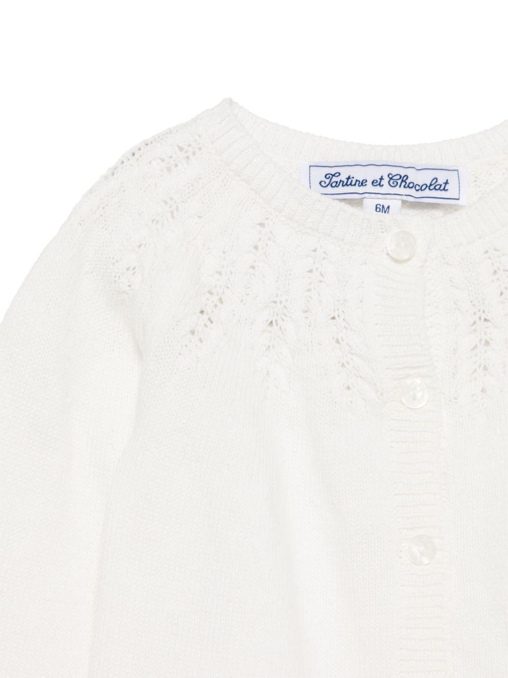 Cardigan per neonata Tartine Et Chocolat bianco open work CA18021 13 TArtine & Chocolat