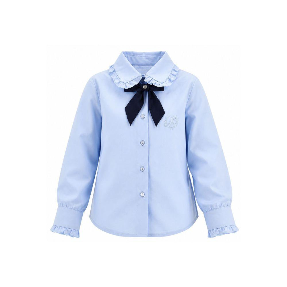 Camicia per bambina Monnalisa Kids azzurra con colletto con ruches 18HANA 8153 5856 MONNALISA KIDS