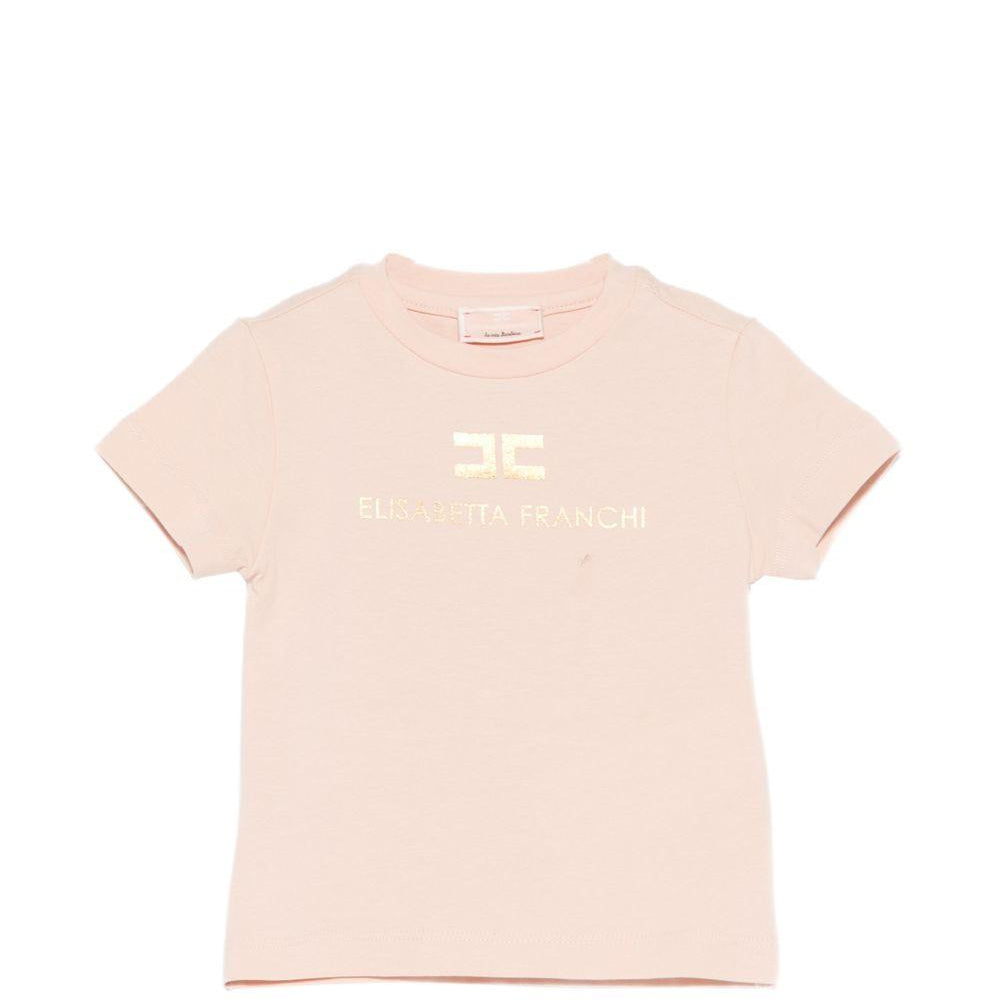 T-shirt per neonata Elisabetta Franchi La Mia Bambina rosa con dettaglio logo EGTS1080JE006 C125 ElISABETTA FRANCHI KIDS