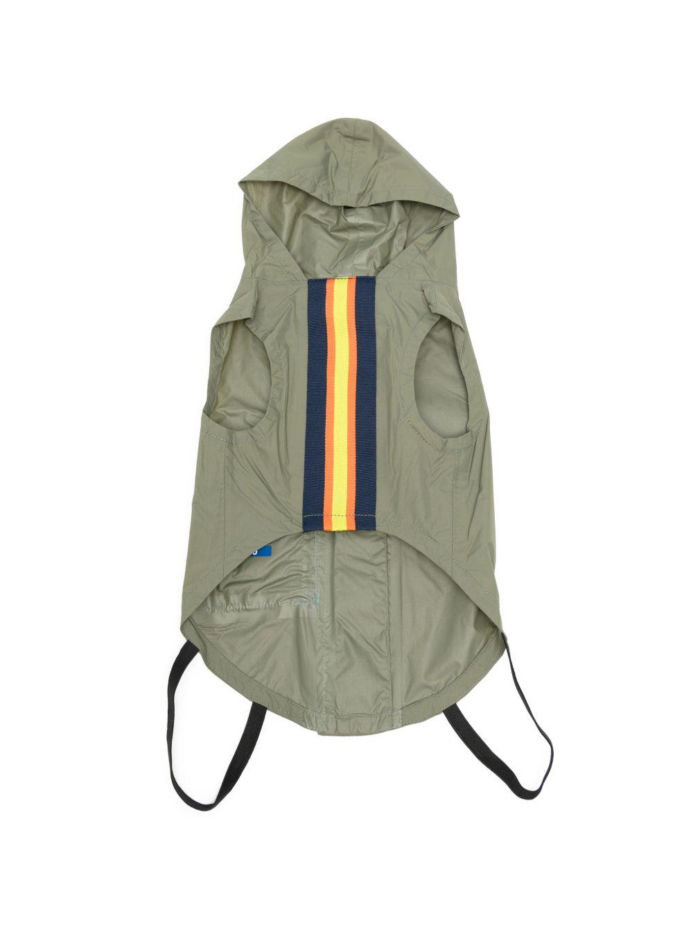 Impermeabile per cani K-Way Kids verde con motive a righe K8134WW V15 K-WAY KIDS