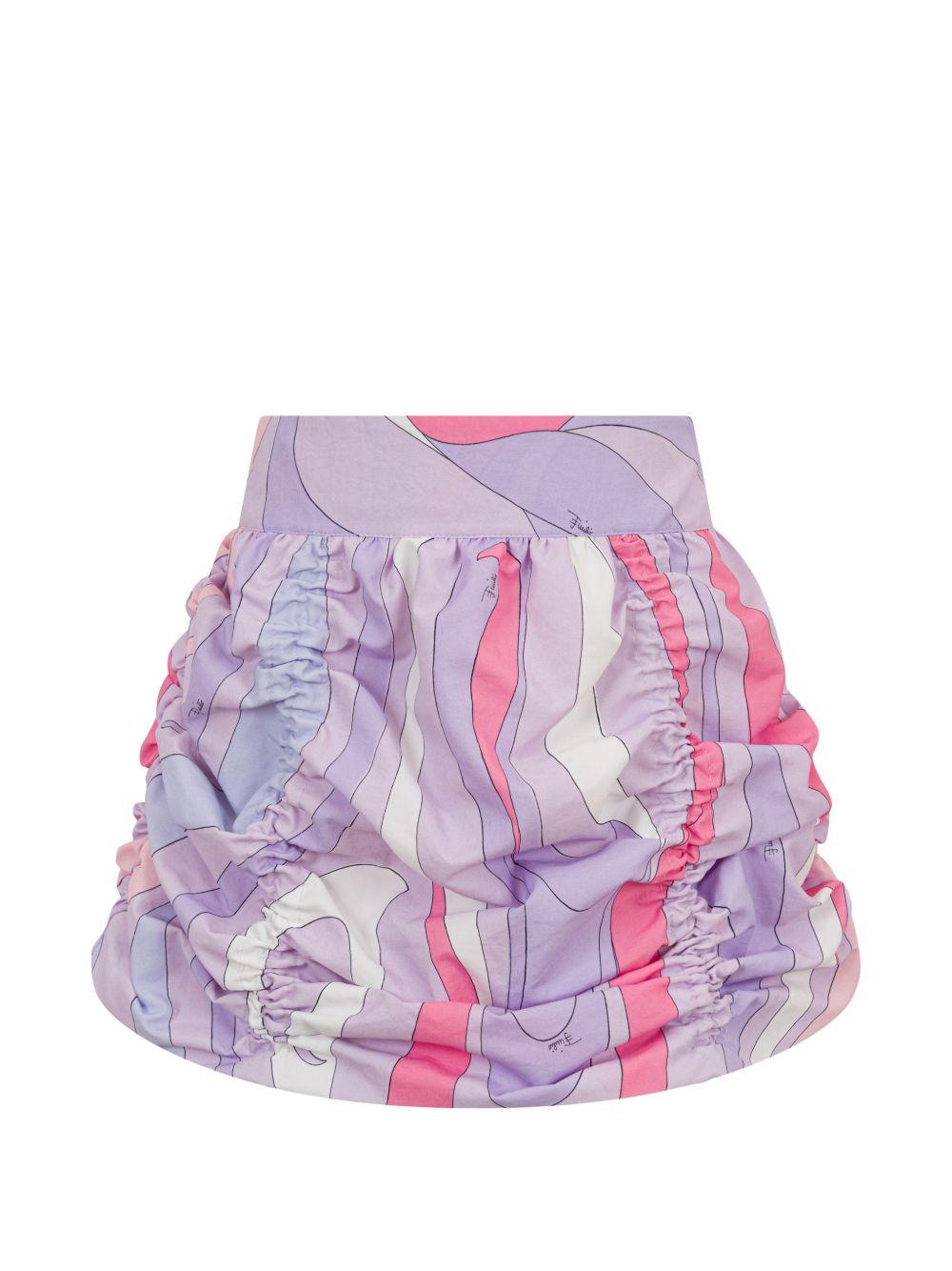 Gonna per bambina Emilio Pucci Junior lilla con stampa multicolore PY7A61 N0422 522RS EMILIO PUCCI KIDS