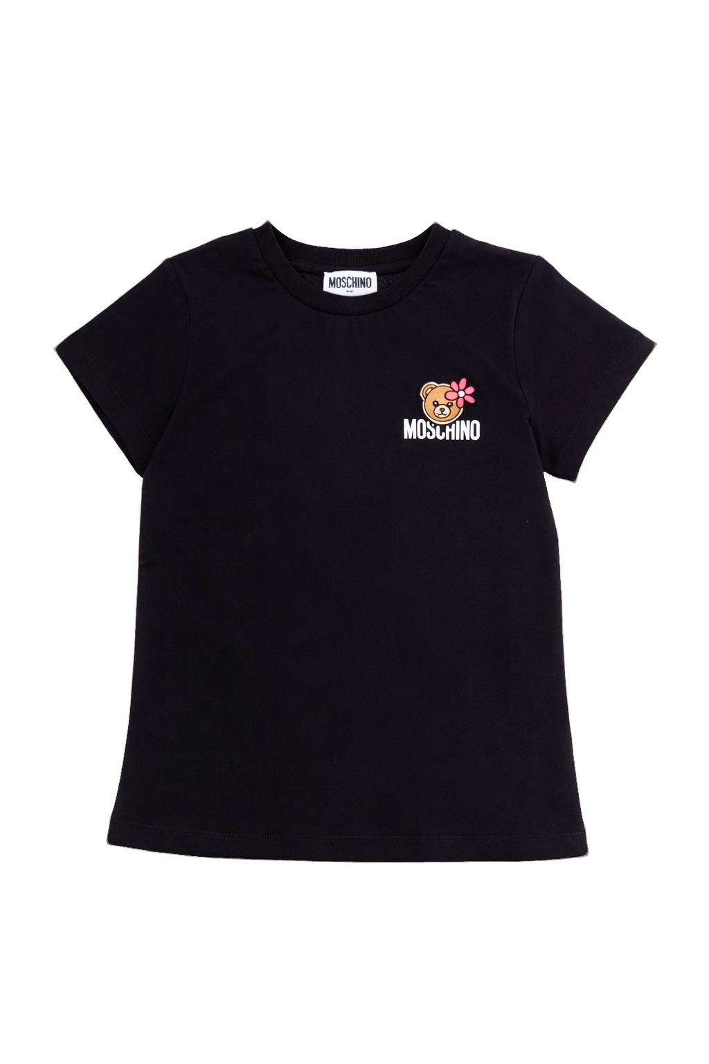 T-shirt per bambina Moschino Kids nera con stampa orsetto HAM03PLAA02 60100 MOSCHINO KIDS