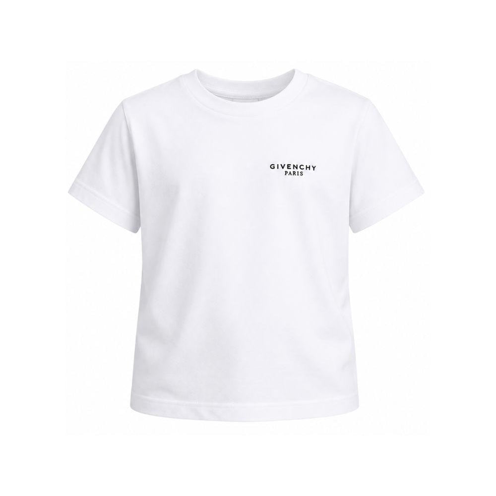 T-shirt per bambino Givenchy Kids bianca con dettaglio logo sul petto H31280 10P GIVENCHY KIDS