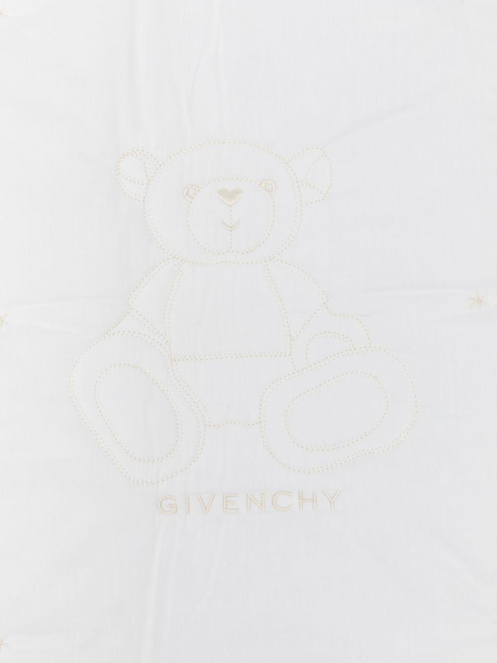 Coperta per bambini Givenchy Kids bianca con motivo orsacchiotto H31246 10P GIVENCHY KIDS