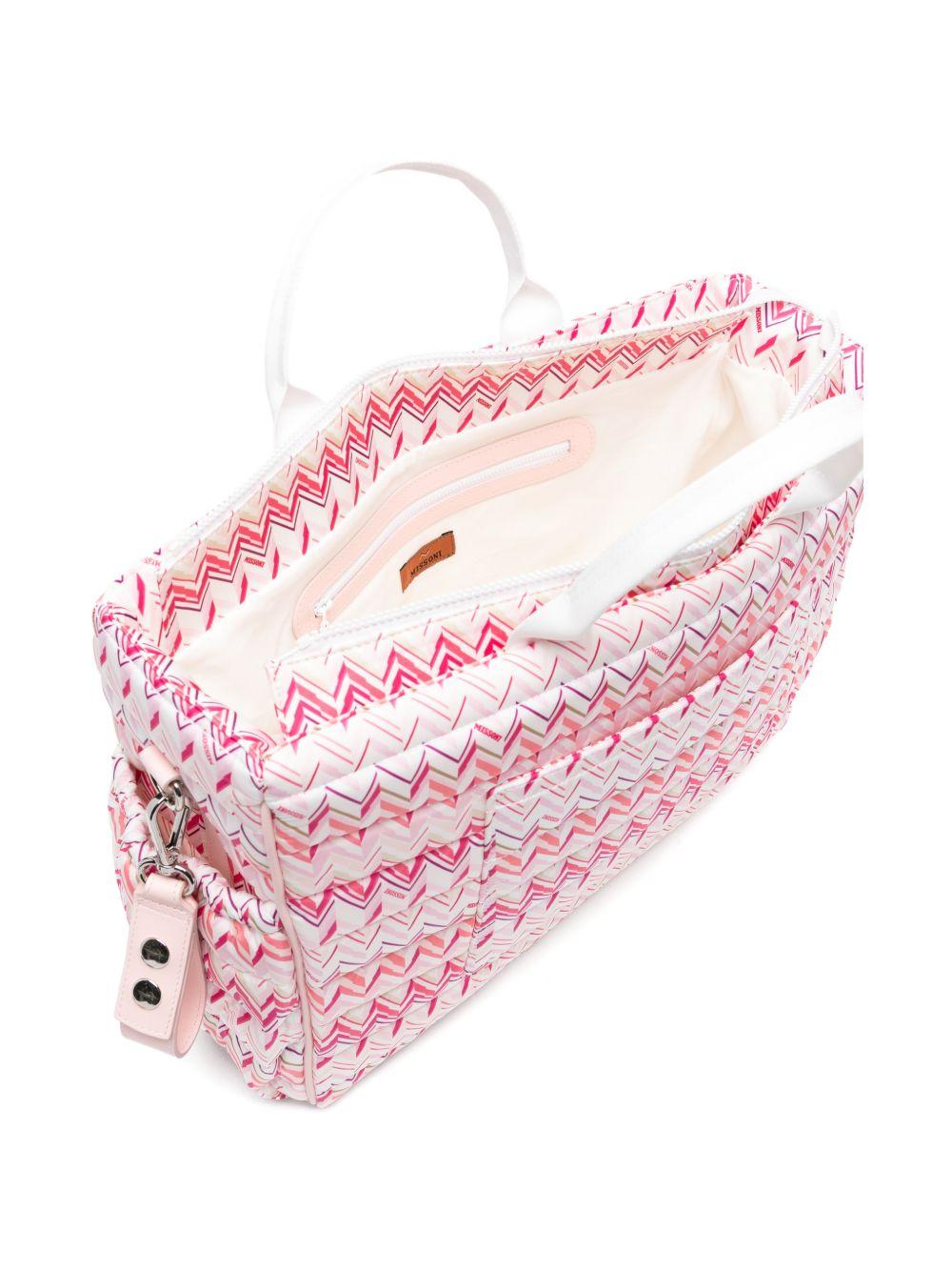 Borsa fasciatoio per neonati Missoni Kids bianca trapuntata a zig-zag MY0068 N0412 100FU MISSONI KIDS