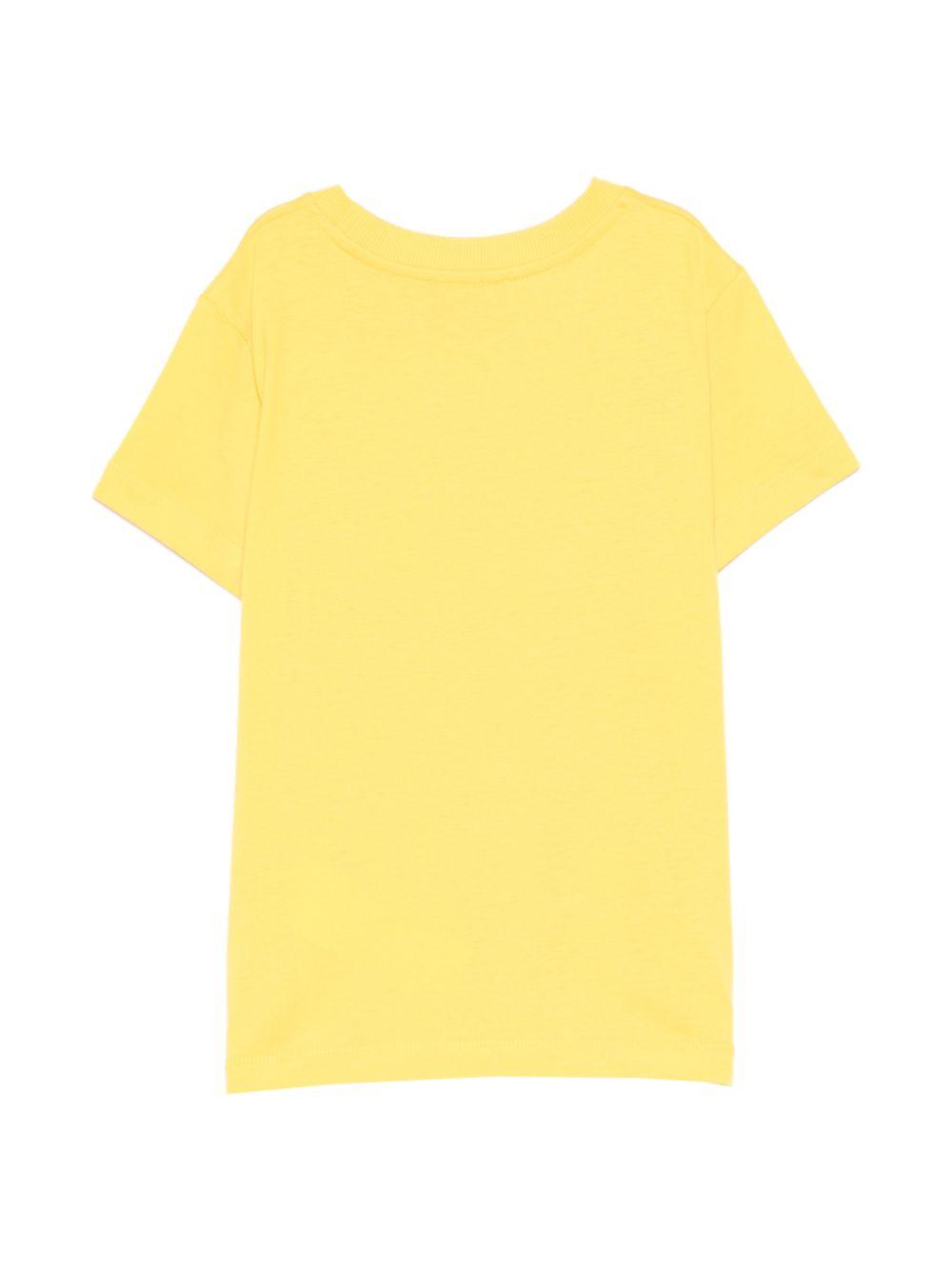 T-shirt per bambini Moschino Kids gialla con ricamo Teddy Bear HUM05TLAA02 50577 MOSCHINO KIDS
