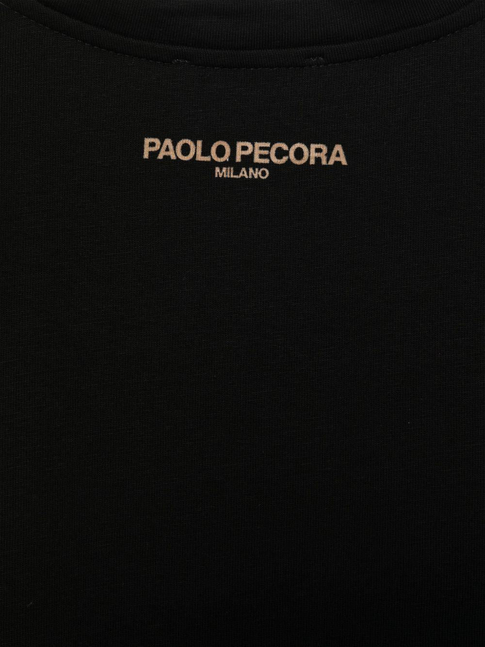 T-shirt per bambino Paolo Pecora Kids nero con logo sul retro PP3974 N-T PAOLO PECORA KIDS