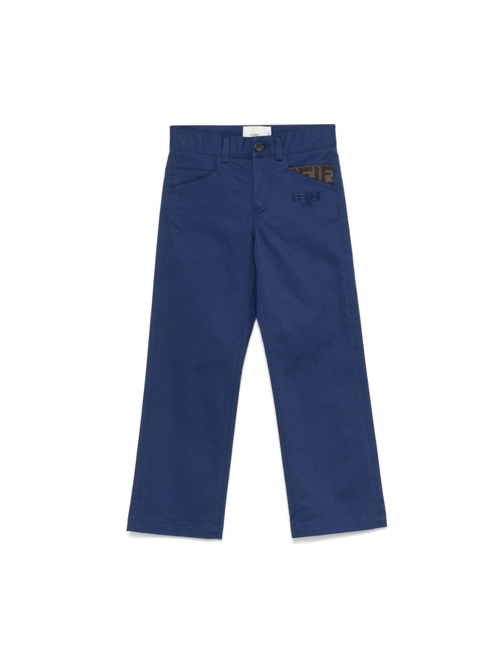Pantaloni per bambino Fendi Kids blu con taglio dritto JMF506 ADEH F1I11 FENDI KIDS