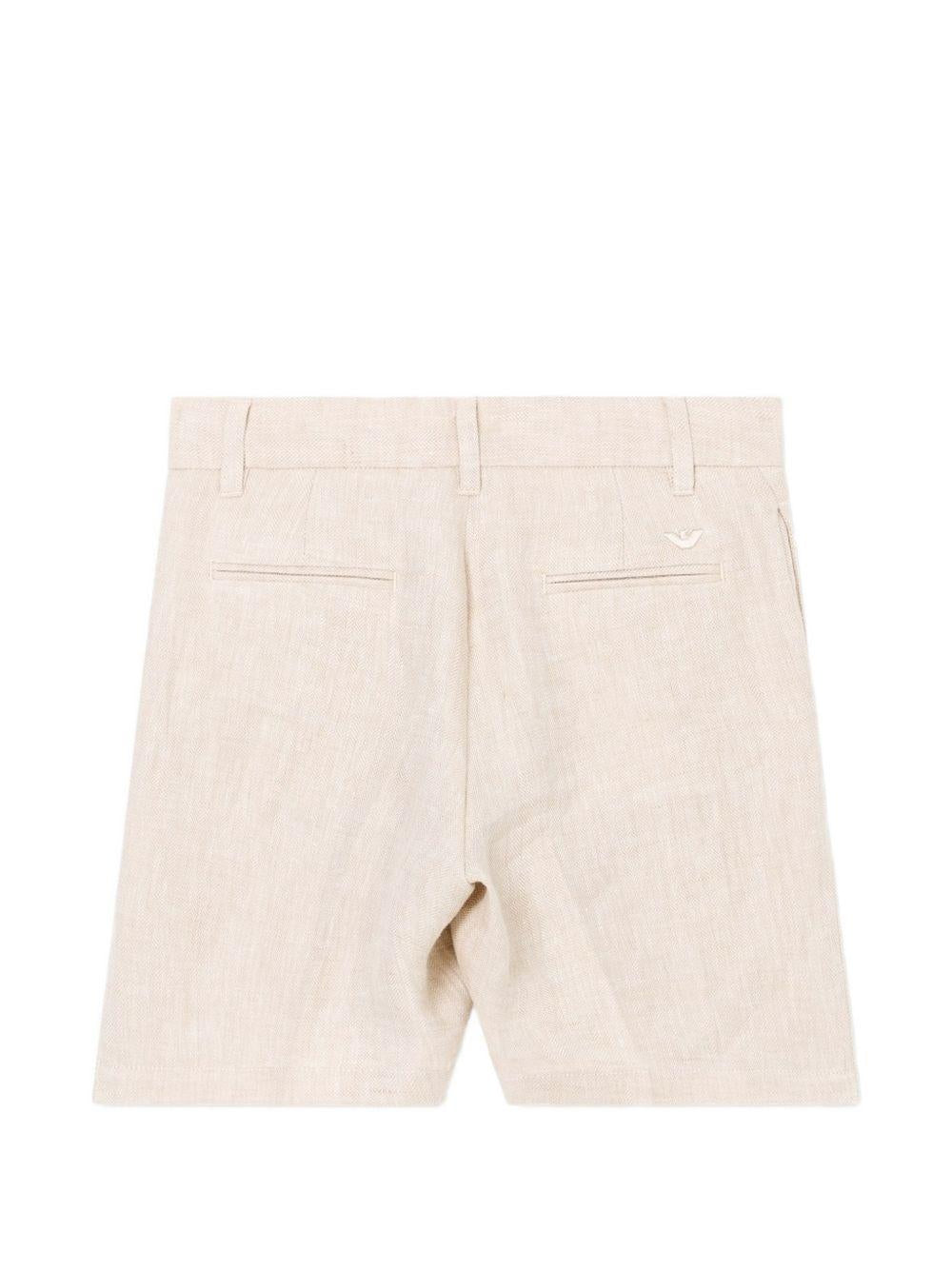 Cargo corti per bambino Emporio Armani Kids beige in pied-de-poule EB001066 AF20963 F1039 EMPORIO ARMANI KIDS