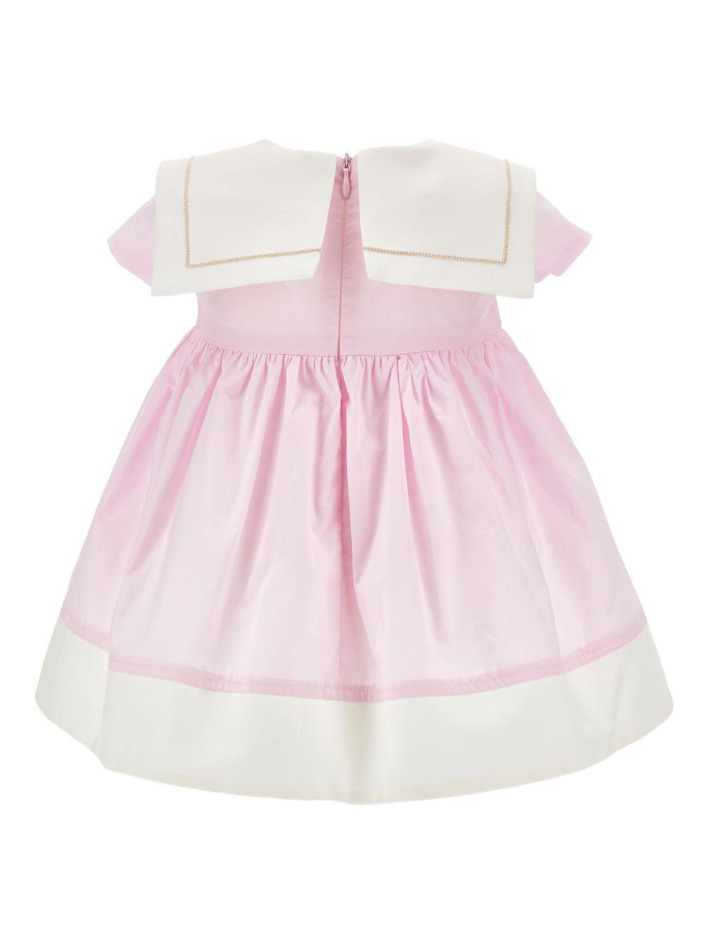 Abito per neonata Monnalisa rosa con applicazioni fiore 31G909 7116 9001 MONNALISA