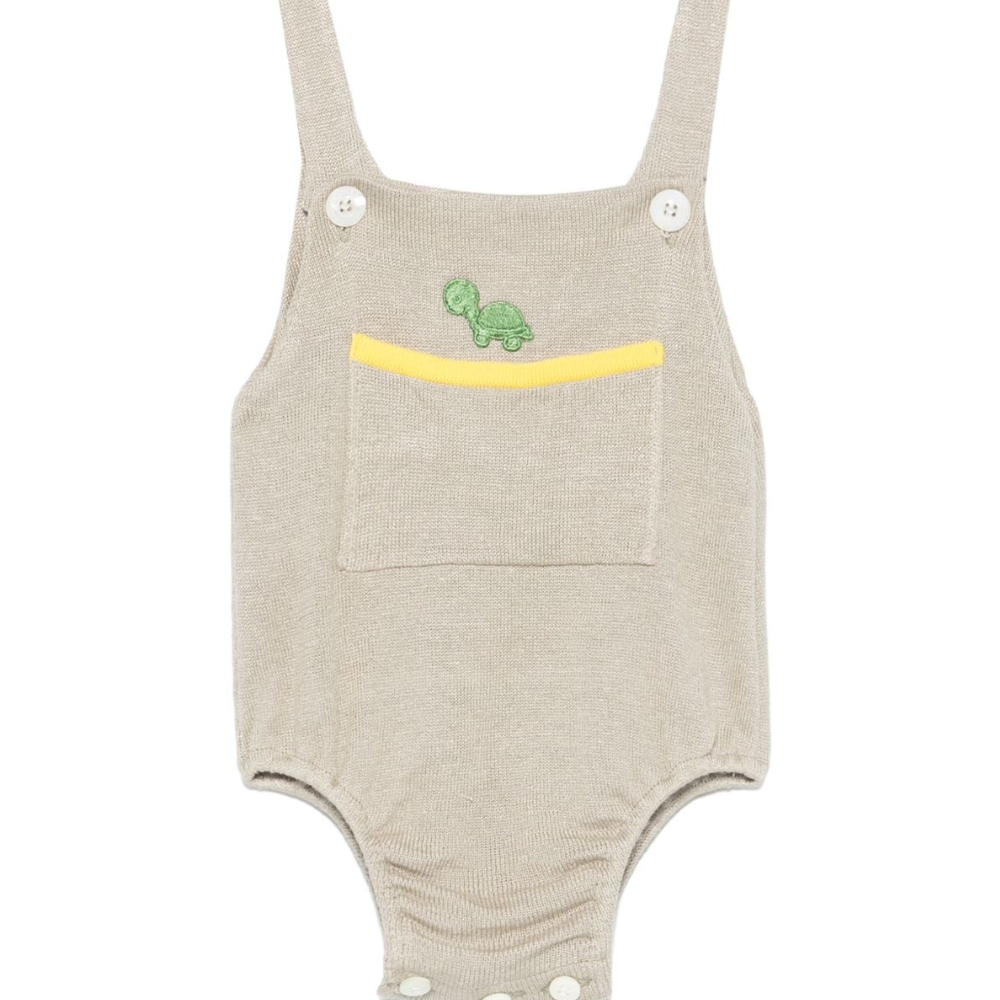 Body per neonato Gensami kids beige con applicazione TU01-B-SOFT GREY BEIGE GENSAMI