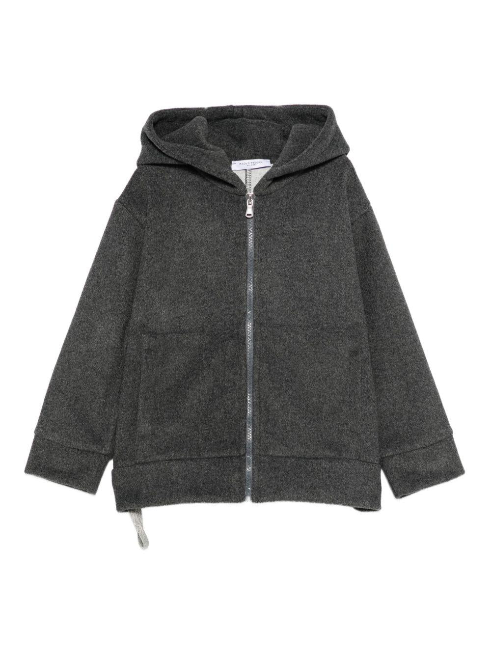Giacca per bambino Paolo Pecora Kids grigio con cappuccio e cerniera PP4149 ASFALTO PAOLO PECORA KIDS