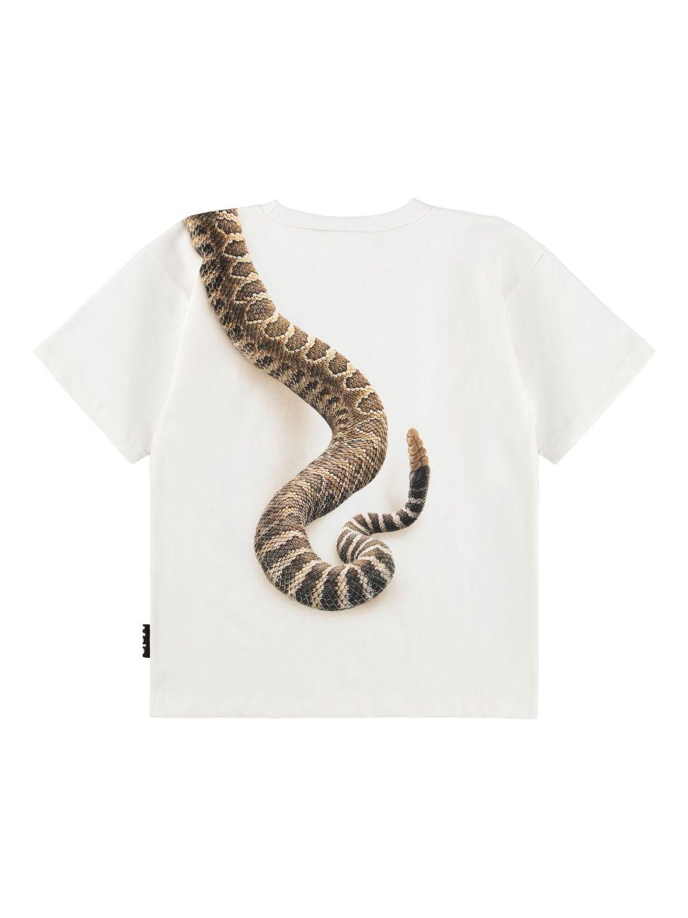 T-shirt per bambino Molo bianca con stampa serpente 1S26A218 9877 MOLO KIDS