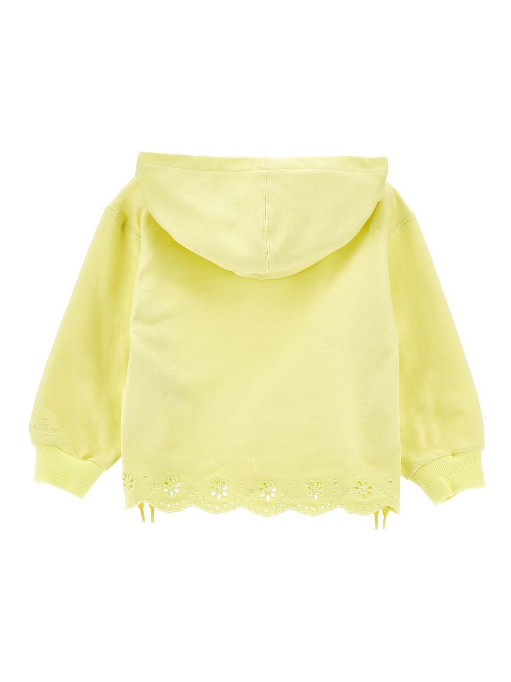 Felpa per bambina Monnalisa giallo con chiusura a coulisse 17G600 7014 0014 MONNALISA KIDS