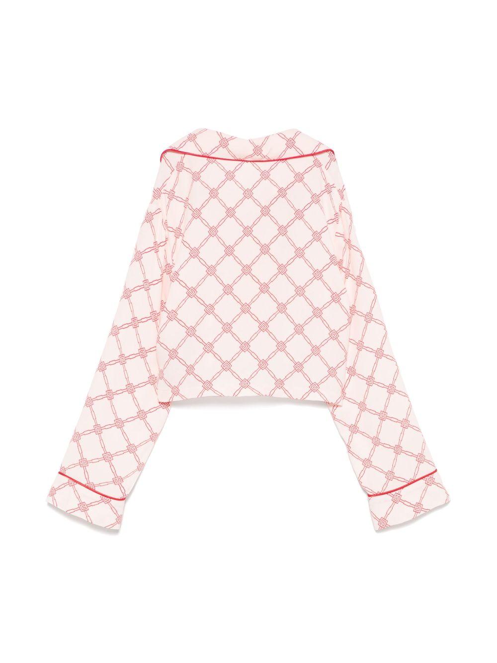 Camicia con stampa per bambina Elisabetta Franchi La Mia Bambina rosa con colletto con revers EFCA2590VI022 D548 ElISABETTA FRANCHI