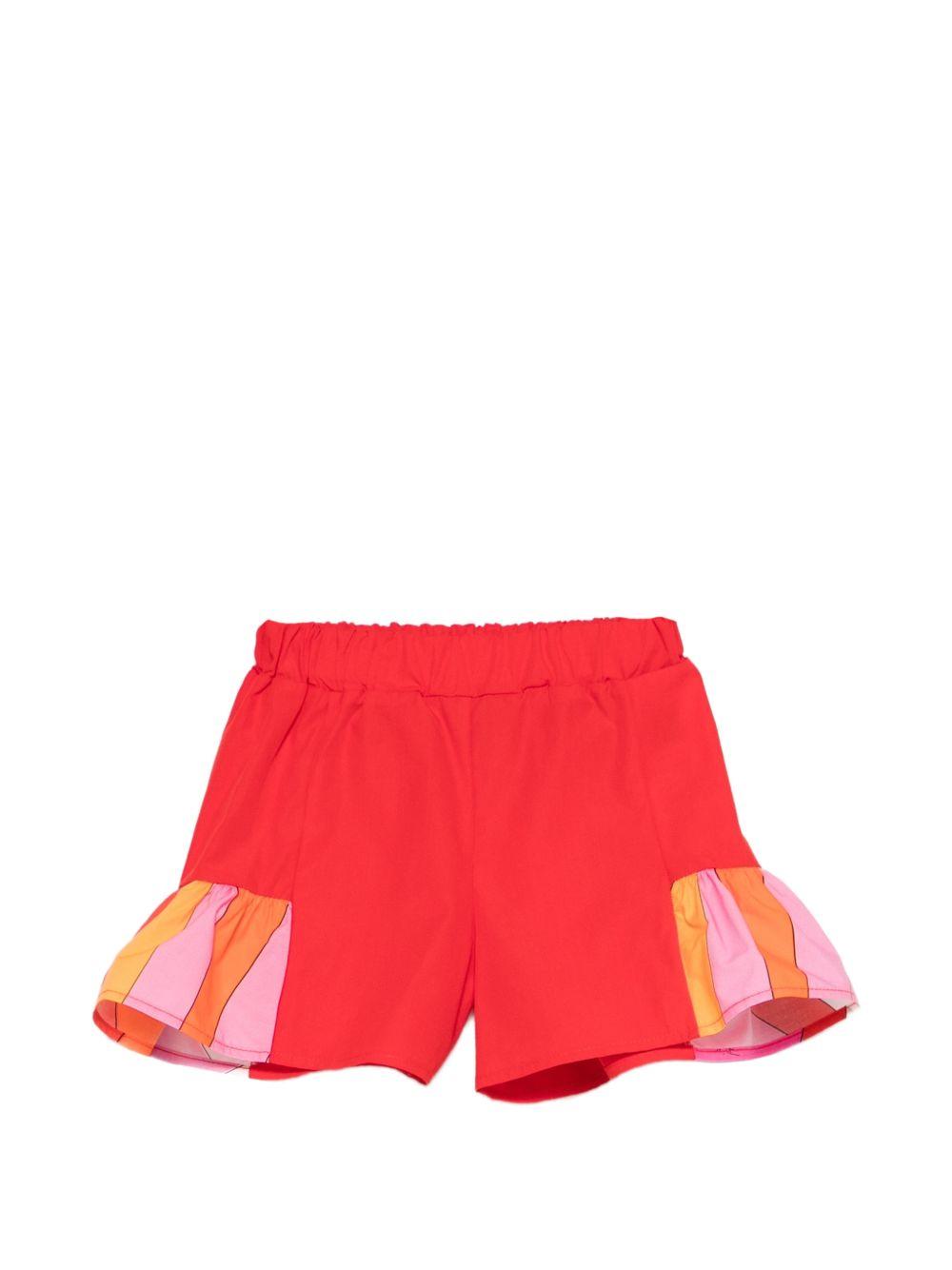 Shorts per neonata Emilio Pucci Junior rossi con inserti decorati PY6039 Z3718 412 EMILIO PUCCI KIDS