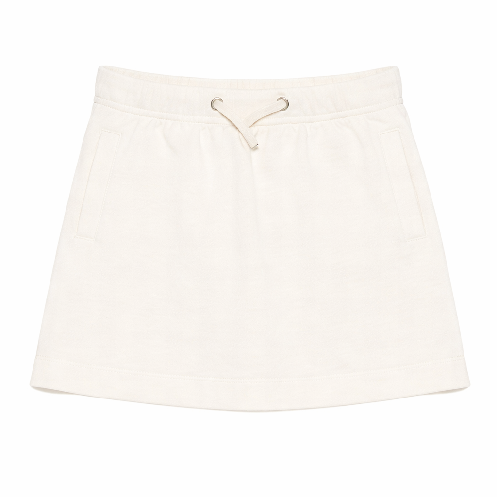 Gonna per bambina Palm Angels Kids bianca con chiusura con coulisse PGCK001S26FLE001 002 PALM ANGELS KIDS