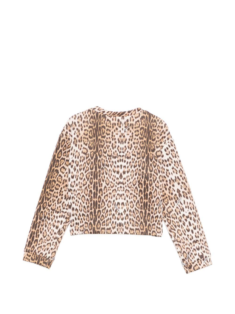 T-shirt per bambina Roberto Cavalli Kids animalier con scollo tondo CGP26086FE MACULA N.H. ROBERTO CAVALLI KIDS