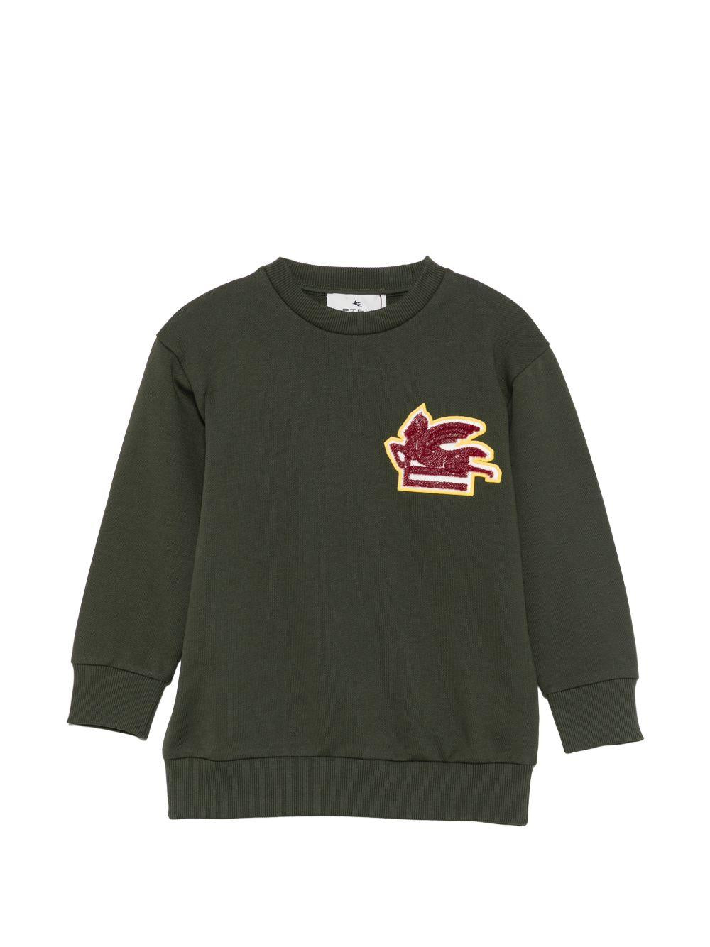 Felpa per bambino Etro Kids verde con motivo Pegaso GZ4P50 Z3183 70J ETRO KIDS