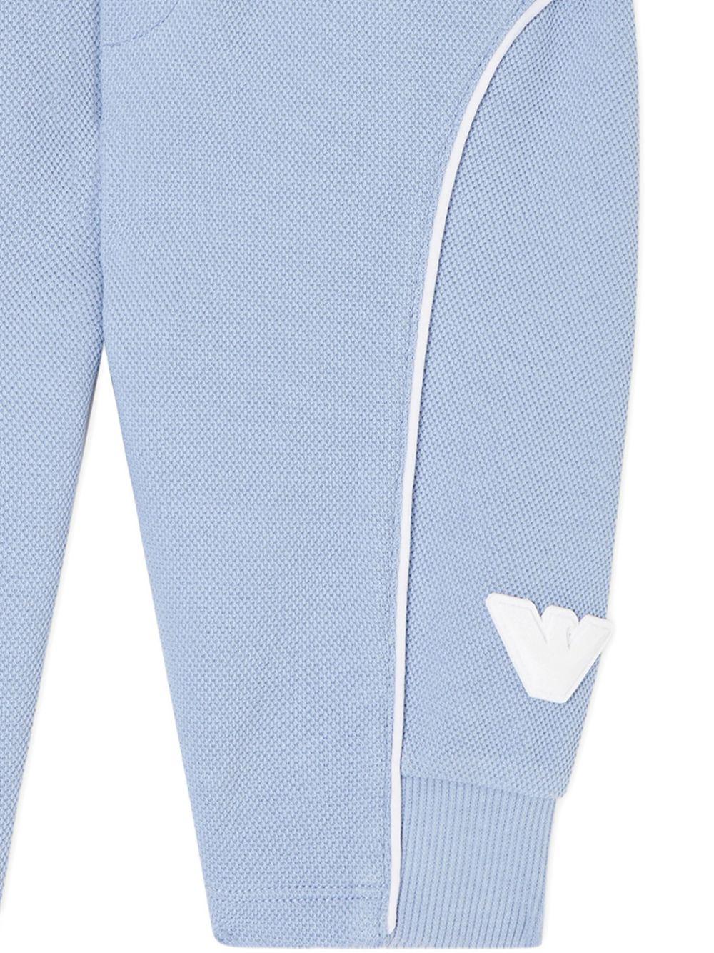Pantaloni sportivi per neonato Emporio Armani Kids azzurro con logo aquila sul davanti EB001330 AF20638 U9360 EMPORIO ARMANI KIDS
