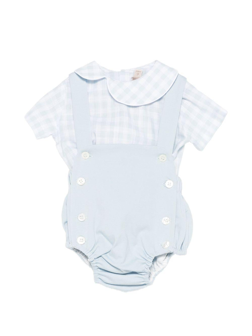 Set body e shorts per neonato La Stupenderia azzurro con motivo a quadretti 2TBCT53 M59Y51 LA STUPENDERIA KIDS