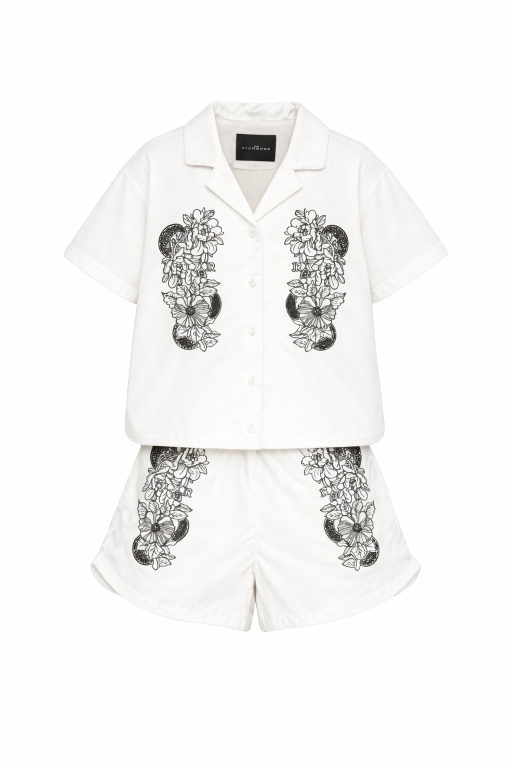 Set top e shorts per bambina John Richmond Junior bianco con stampa a fiori RGP26126CE WHITE JOHN RICHMOND KIDS