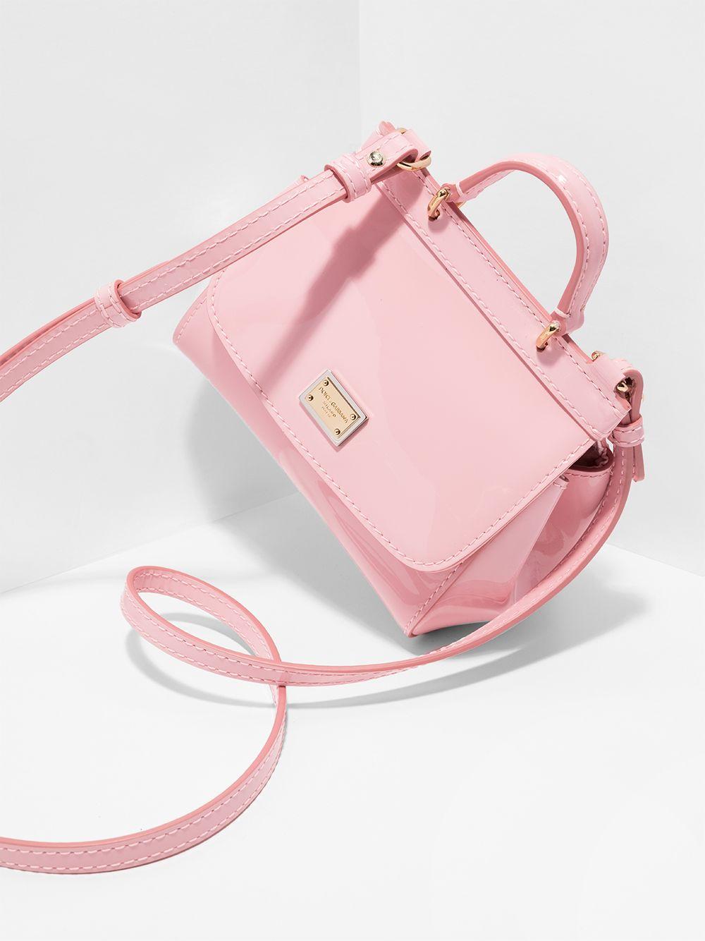 Borsa tote Sicily mini per bambina Dolce & Gabbana Kids rosa in vernice EB0003 A1067 80416 DOLCE & GABBANA KIDS