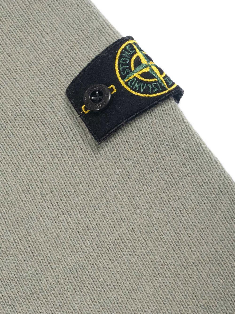 Maglione per bambino Stone Island Kids verde con applicazione con logo L2S165100002S00M1 V0055 STONE ISLAND KIDS