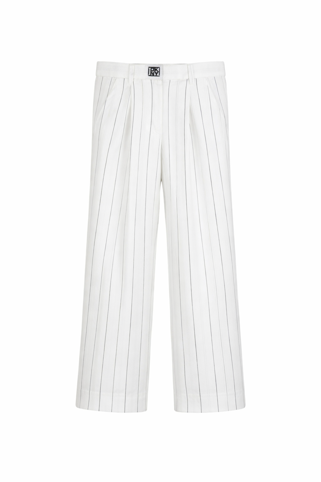 Pantaloni per bambina DKNY Kids bianchi con design gessato D62690 Z40 DKNY