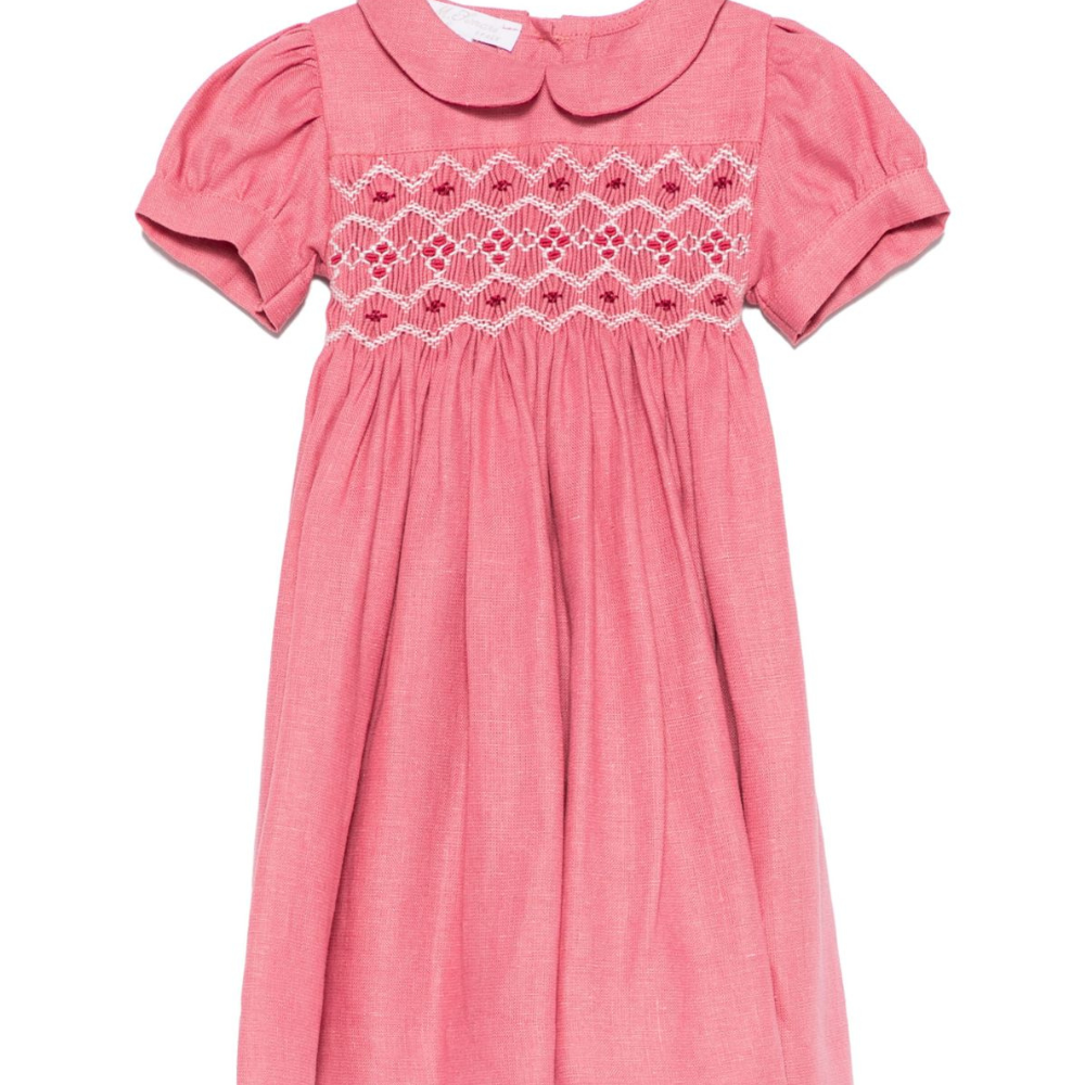 Abito per neonata Mariella Ferrari rosa con inserto con punto smock ATC3 052 MARIELLA FERRARI KIDS