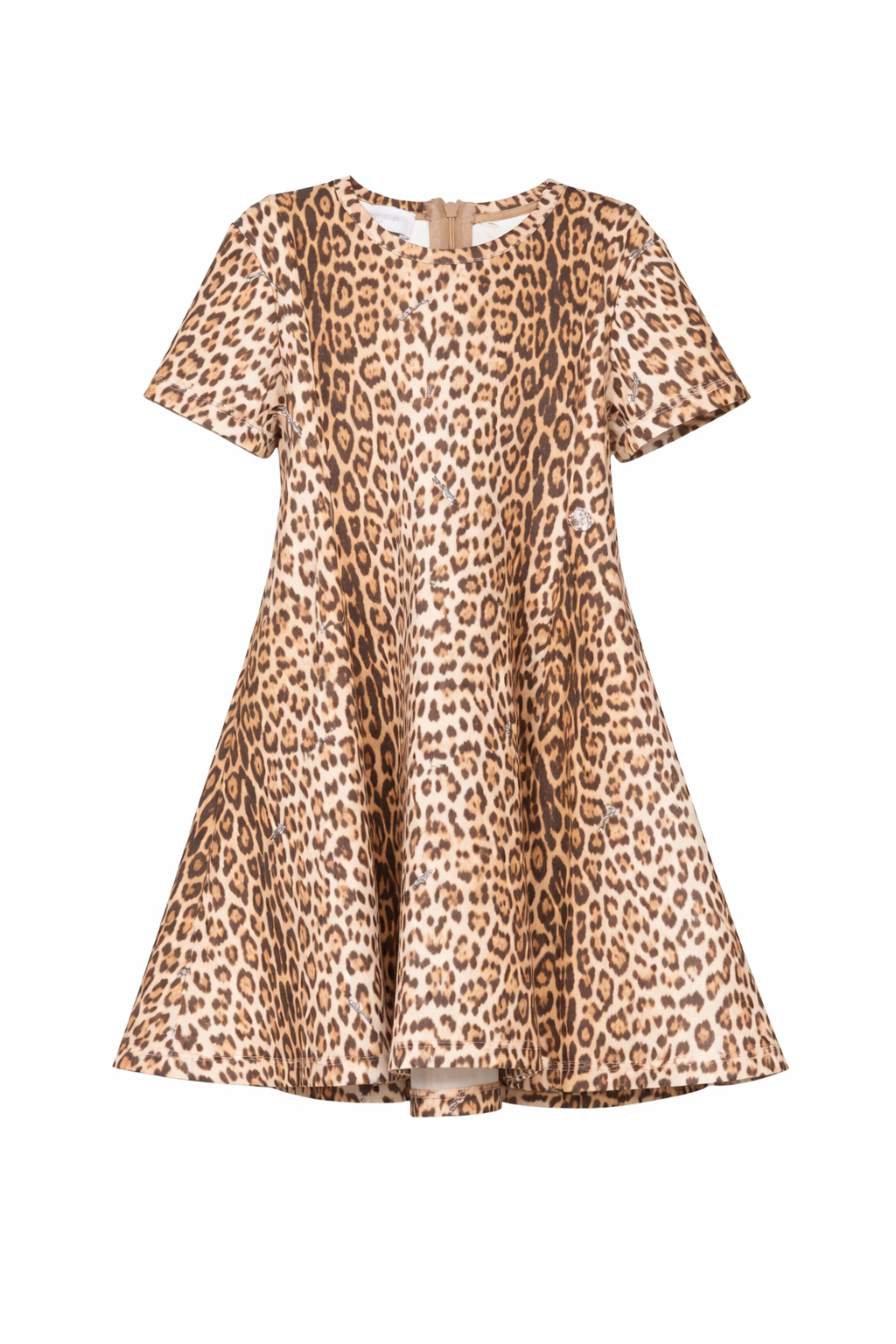 Abito per bambina Roberto Cavalli Kids marrone con stampa animalier CGP26085VE MACULA N.H. ROBERTO CAVALLI KIDS