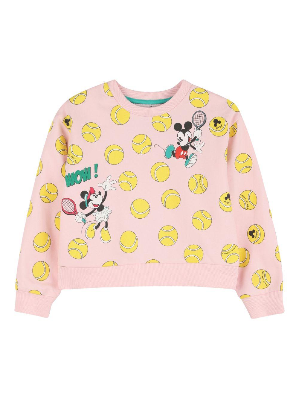 Felpa per bambina The Marc Jacobs Kids x Disney rosa con stampa baseball all-over W60748 475 THE MARC JACOBS KIDS