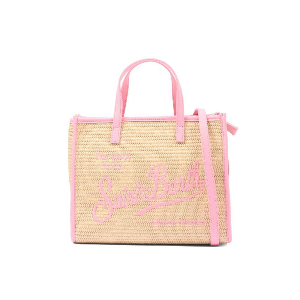Borsa Vivian MC2 Saint Barth beige con logo ricamato sul davanti VVID001 00415L MC2 ST. BARTH KIDS